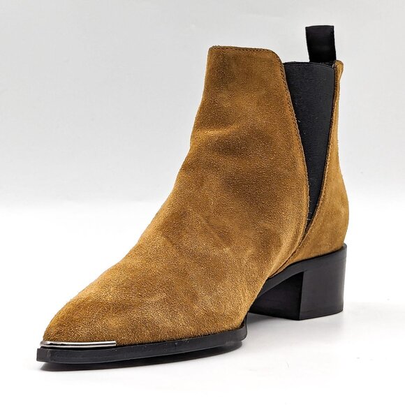 Acne Studios Women Jensen Suede Western Chelsea Point Toe Boots 7.5US EUR38 - Picture 6 of 12